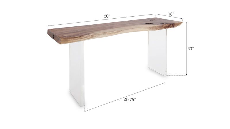 Floating Console Table with Acrylic Legs