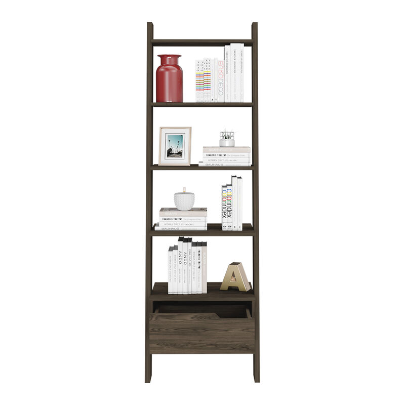Ladder Bookcase Bull, Office, Dark Walnut