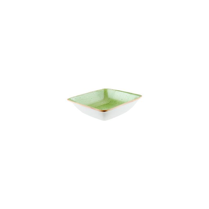 Therapy 7.5" x 6.5" x h:2" 20 oz. Square Green Porcelain Bowl