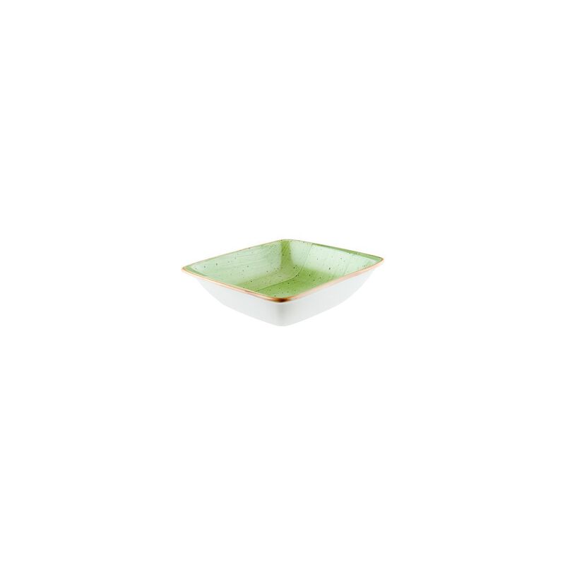 Therapy 7.5" x 6.5" x h:2" 20 oz. Square Green Porcelain Bowl