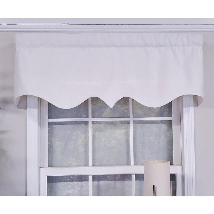 RLF Home Luxurious Modern Design Classic Soft Rayon Regal Style Window Valance 50" x 17" Off White