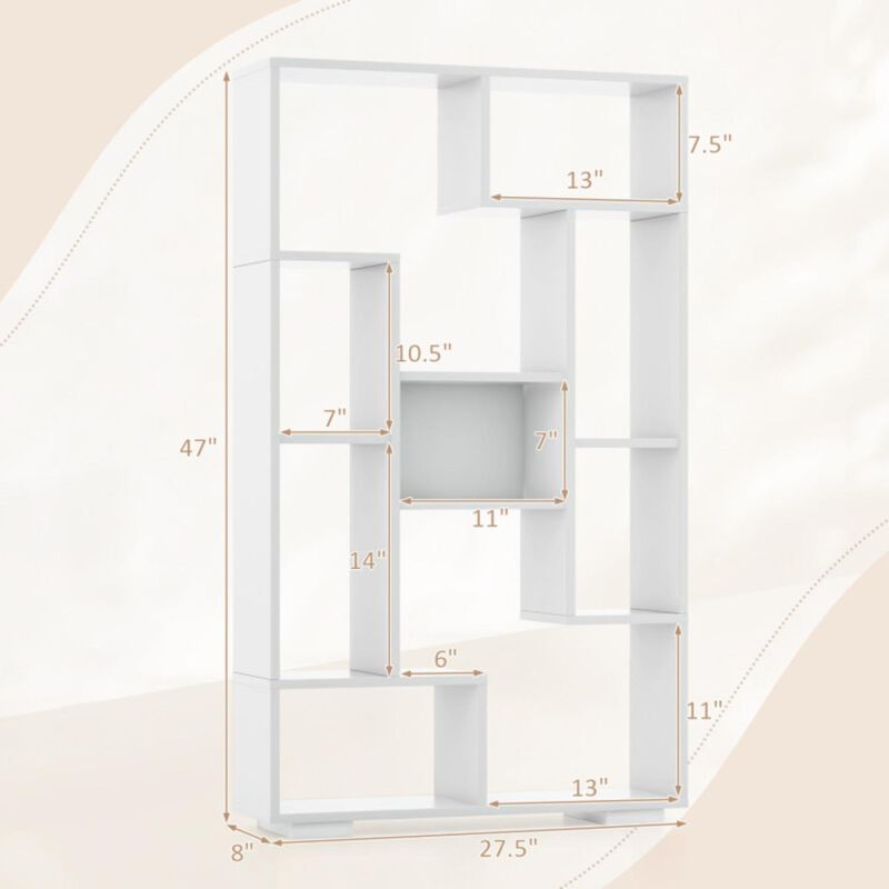 Hivvago 47-Inch Tall Bookshelf for Home Office Living Room