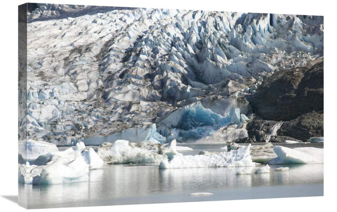 Terminal moraine and glacial lake, Mendenhall Glacier, Juneau, Alaska-Canvas Art-30x20