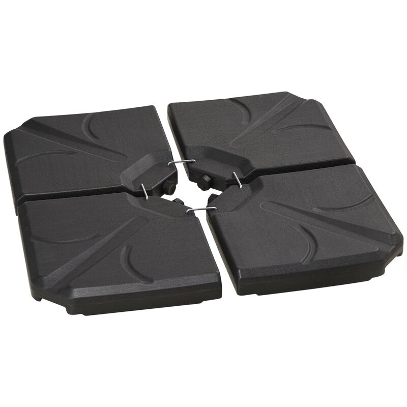 Black Umbrella Stabilizer: 4-Piece Base Set with 123lb Capacity