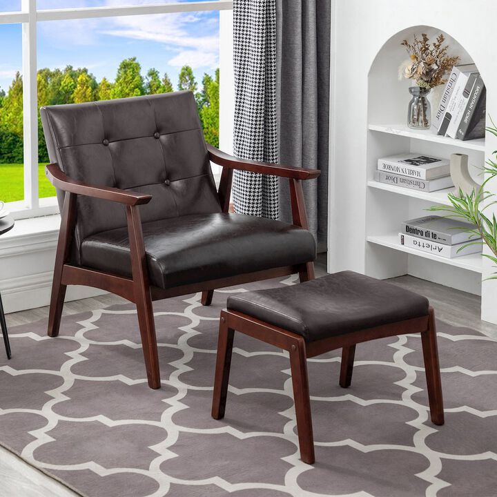 Convenience Concepts Take a Seat Natalie Accent Chair and Ottoman Set
