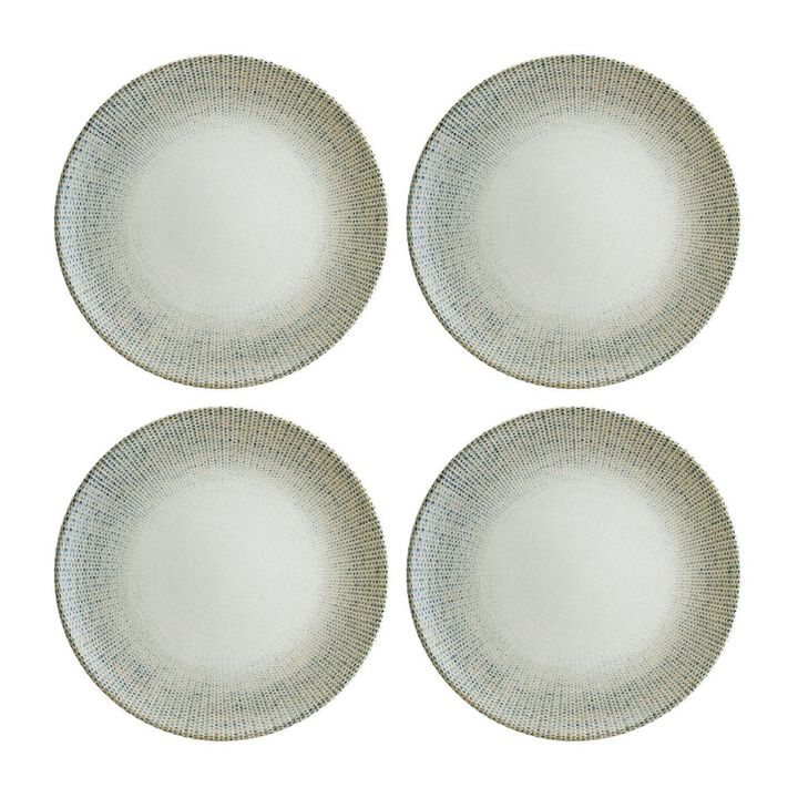 Sway dia.9" Round Decorated Porcelain Plate (Set of 4)