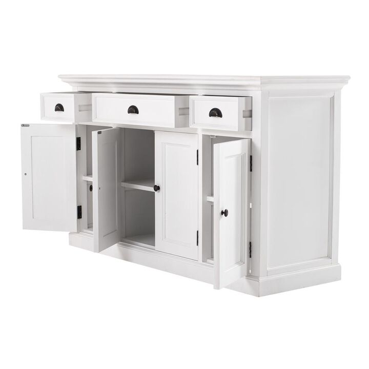 Belen Kox Classic White Buffet with 4 Doors 3 Drawers, Belen Kox