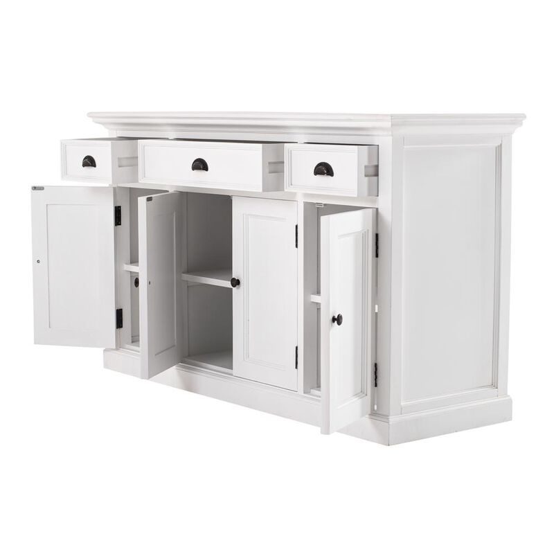 Belen Kox Classic White Buffet with 4 Doors 3 Drawers, Belen Kox