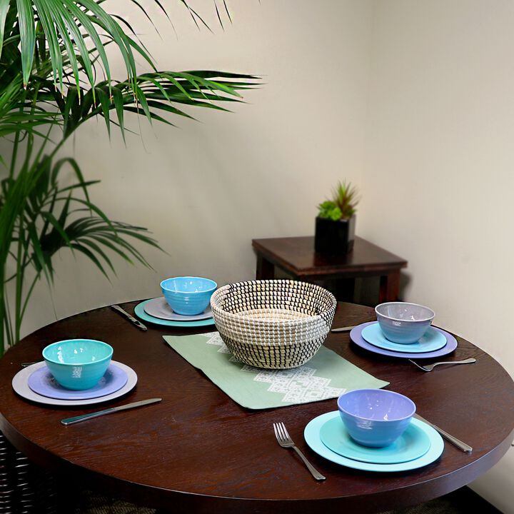 Gibson Home Brist 12 Piece Dinnerware Set in 4 Assorted Colors