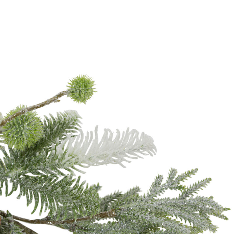5' X 10" Frosted Pine and Pine Cone Christmas Garland - Unlit