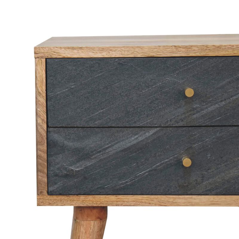 Artisan Furniture Slade 2 Drawer Oak-ish Solid Wood Nightstand