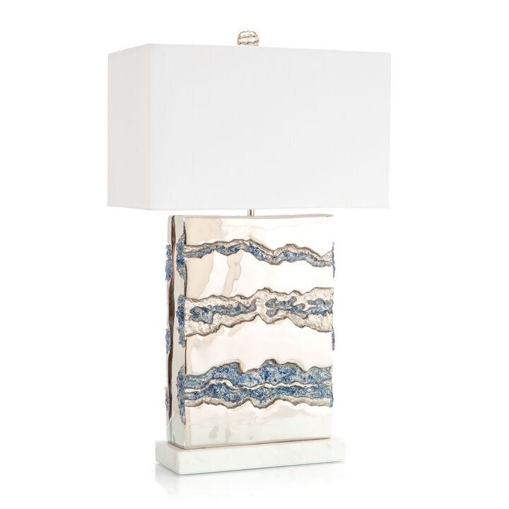 Glass Geode Table Lamp