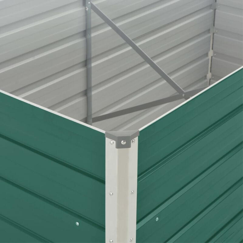 vidaXL Raised Garden Bed 63"x31.5"x17.7" Galvanized Steel Green