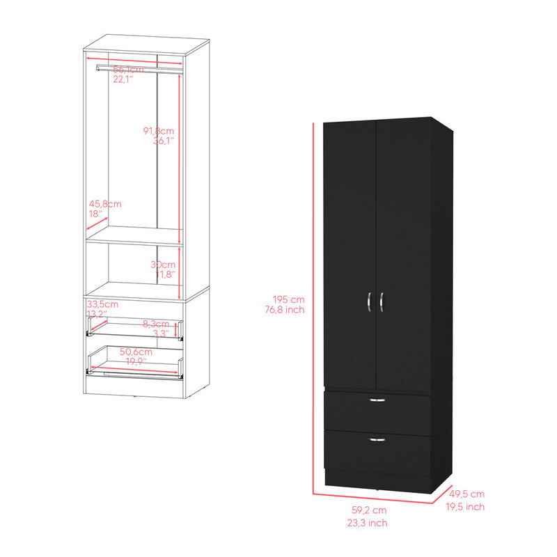 Armoire Marlton, Bedroom, Black