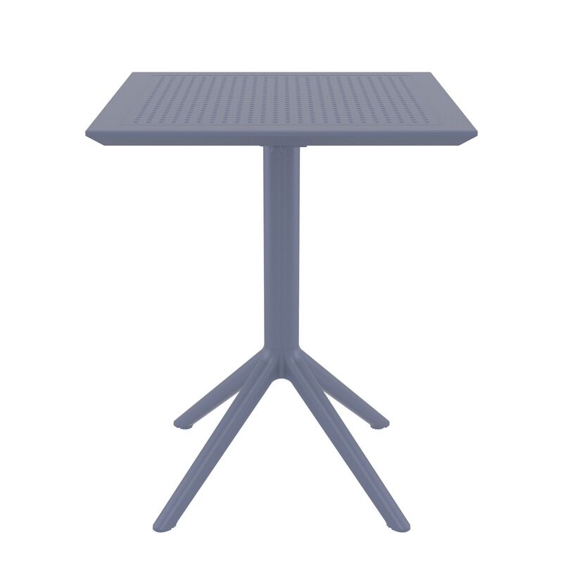29.5" Black Folding Square Outdoor Patio Dining Table