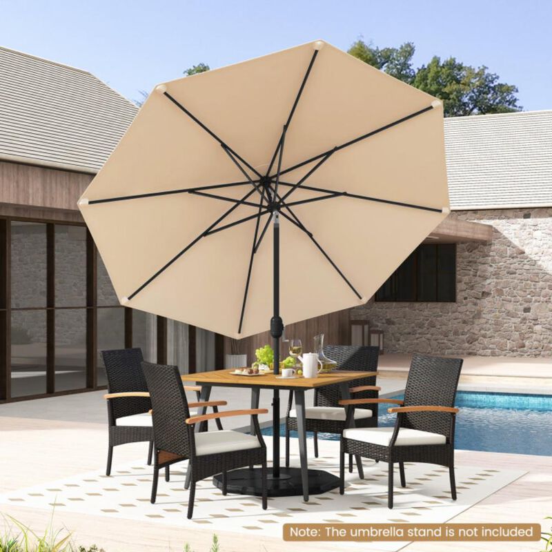 Hivvago 9 FT Outdoor Market Patio Table Umbrella Push Button Tilt Crank Lift