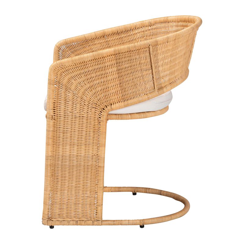 bali & pari Palm Bohemian Light Honey Rattan Dining Chair