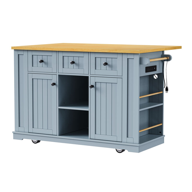 Merax Kitchen Island with Drop Leaf