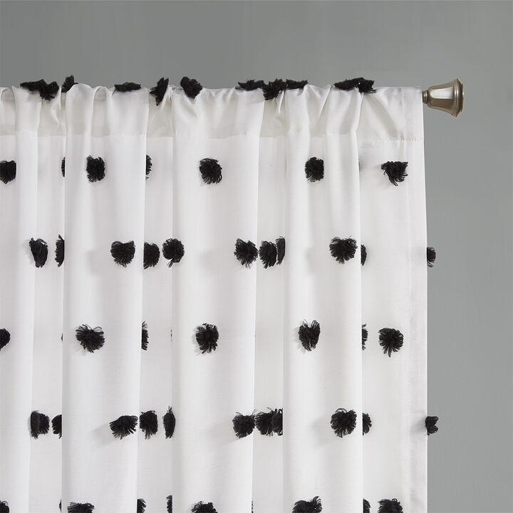 Gracie Mills Albert Lightweight Pom Pom Embellished Sheer Window Panel - 50x84"