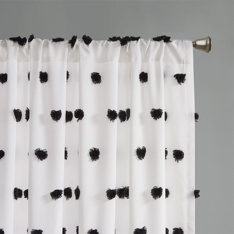 Gracie Mills Albert Lightweight Pom Pom Embellished Sheer Window Panel - 50x84"