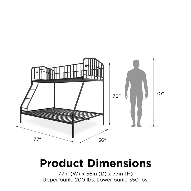 Novogratz Bushwick Metal Bunk Bed