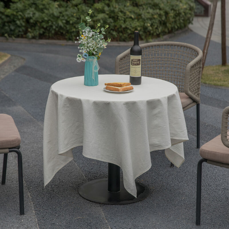 Deerlux 100% Pure Linen Washable Tablecloth Solid Color, 52" x 52" Square White