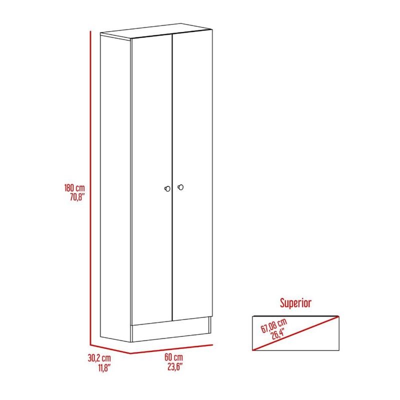 Buxton Rectangle 2-Door Storage Tall Cabinet Washed Oak
