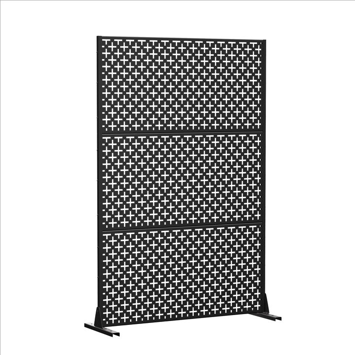 47in. W x 72in. H  Garden Fence Outdoor Privacy Screen  in Black