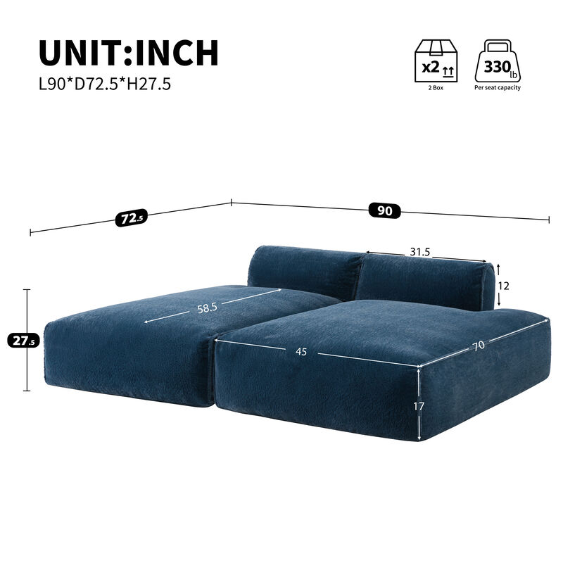 Merax Fully Compressed Sleeper Sofa for Living Room