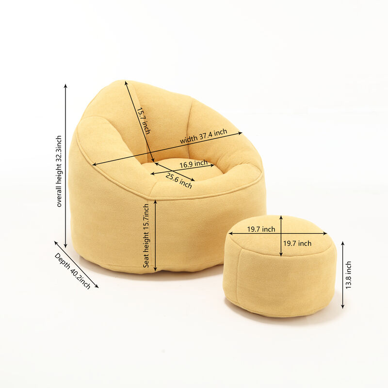 Merax Bean Bag Sofa Accent Chair with Footrest
