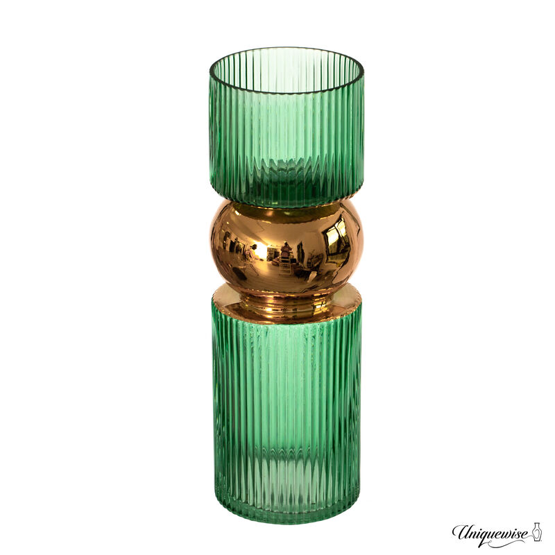 12-Inch Decorative Green Tall Glass Vase