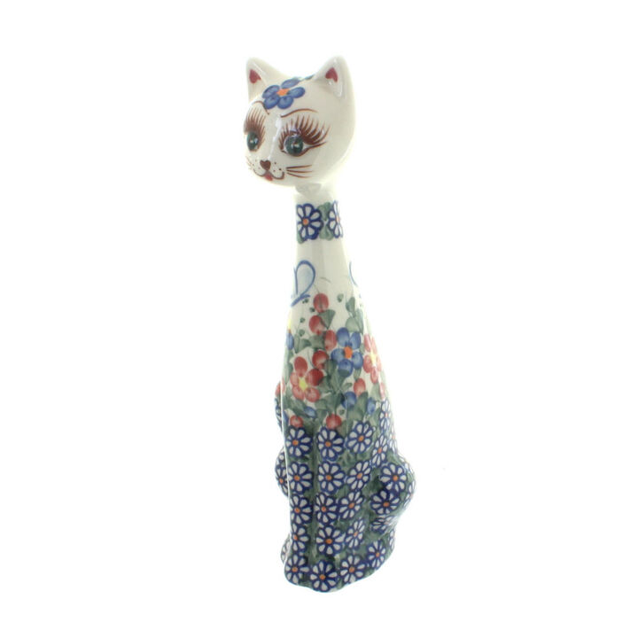 Blue Rose Polish Pottery Butterfly Medium Cat