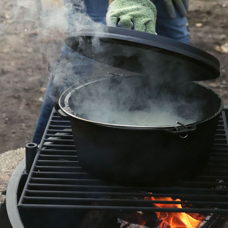 Sunnydaze 8 qt Cast Iron Pre-Seasoned Deep Dutch Oven with Handle
