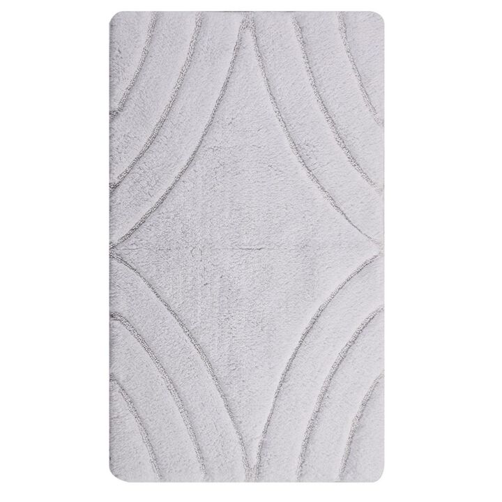 Knightsbridge Diamond 220 GSF Non Skid Back Bath Rug 17 x 24 - White