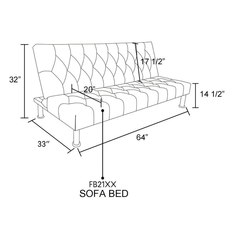 64 in. Linen Twin Size Sofa Bed
