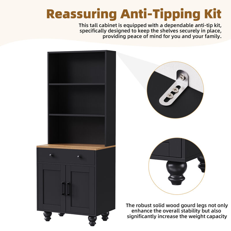 Merax Farmhouse Storage Cabinet with 4 Gourd-Shaped Legs