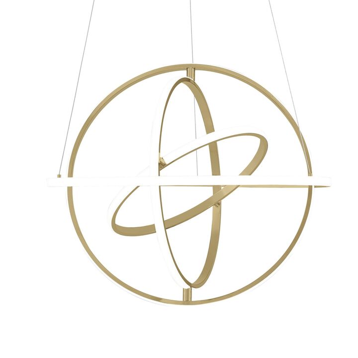 Oxford Chandelier Sandy Gold Metal Integrated LED Dimmable