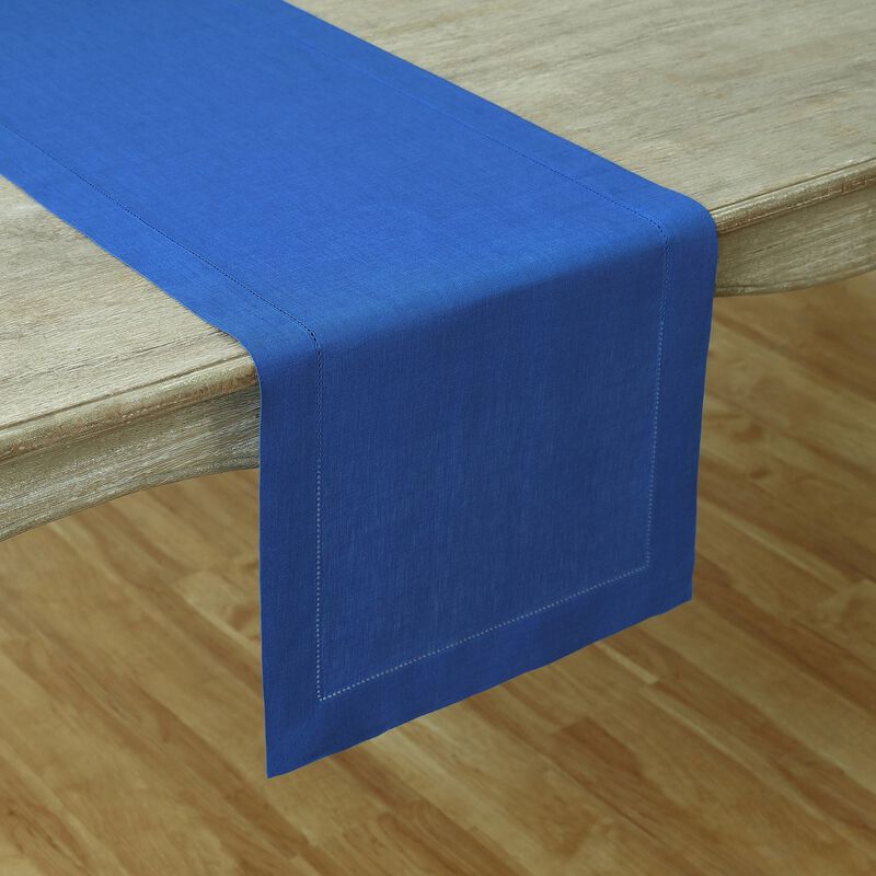 Solino Home 100% Pure Linen Table Runner | Classic Hemstitch for Thanksgiving, Christmas