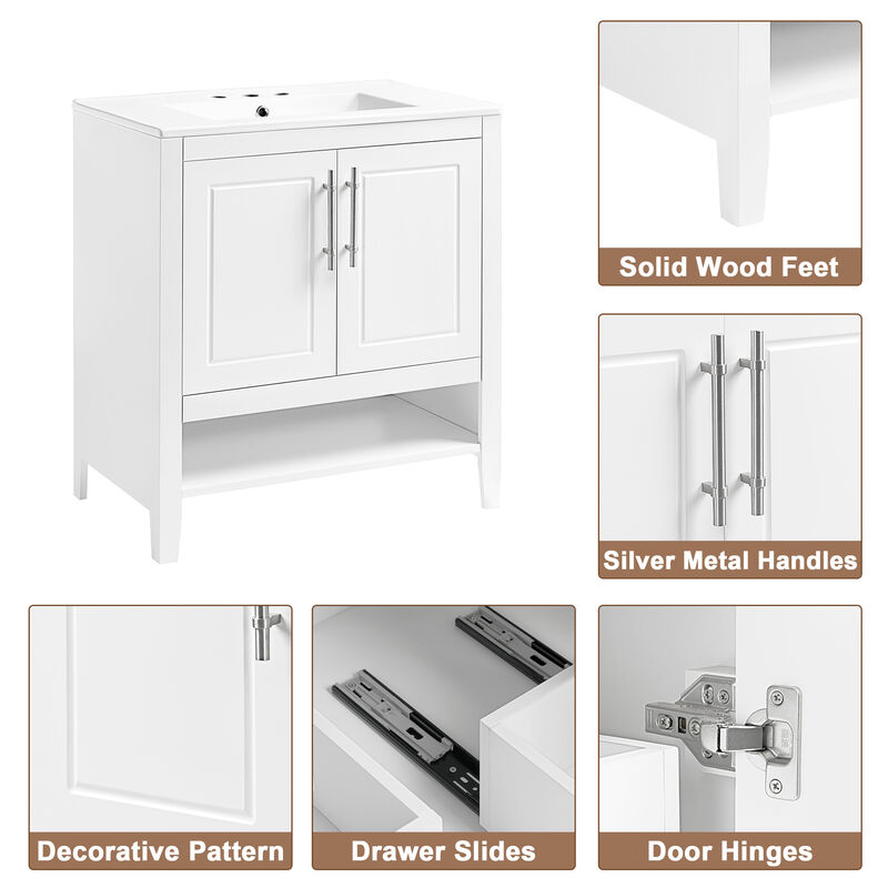 Merax Freestanding 30" Bathroom Furniture Vanity with Sink