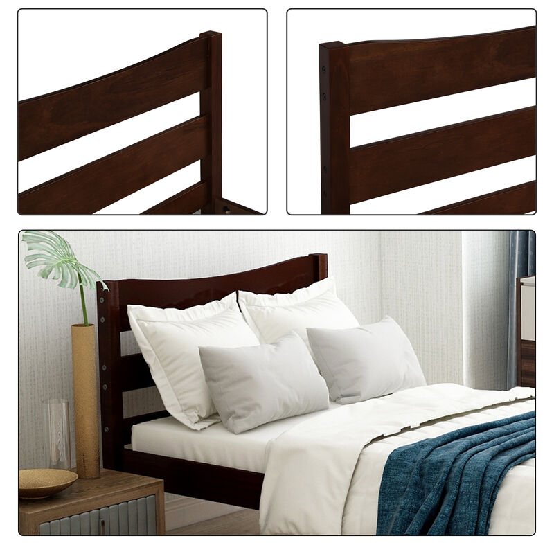 Merax Wood Platform Bed with Headboard and Wooden Slat Support