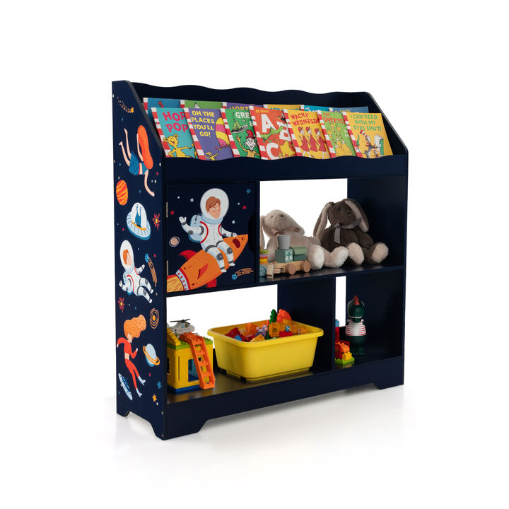 Kids Toy Storage Organizer with Book Shelf and Storage Cabinet