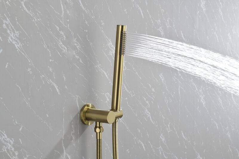 Wall-Mounted Shower System & Faucet Set Luxury Rainfall Shower Head with Handheld for Bathroom