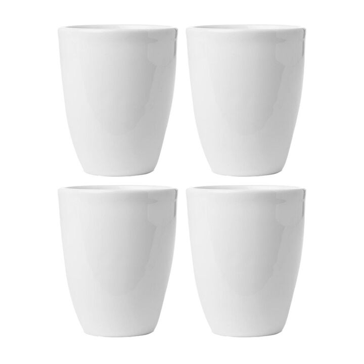 Porcelain Santa Monica dia.3" h:3.5" 8 oz. Round White Porcelain Mug (Set of 4)