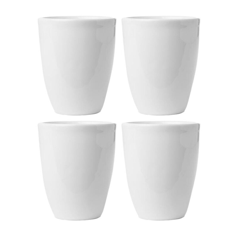 Porcelain Santa Monica dia.3" h:3.5" 8 oz. Round White Porcelain Mug (Set of 4)