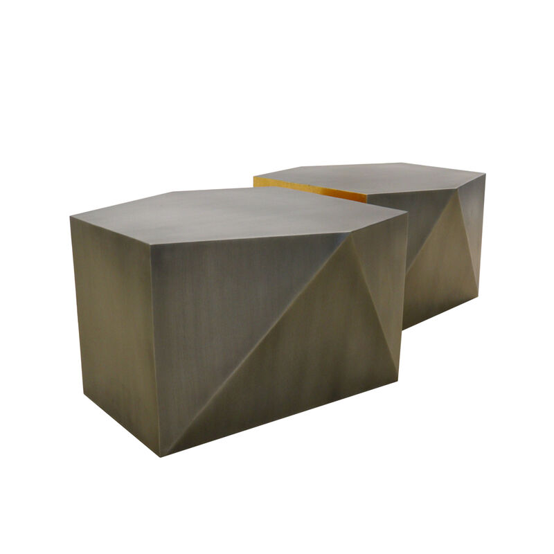 Pasargad Home Urban Chiz Style Coffee Table Set, Grey