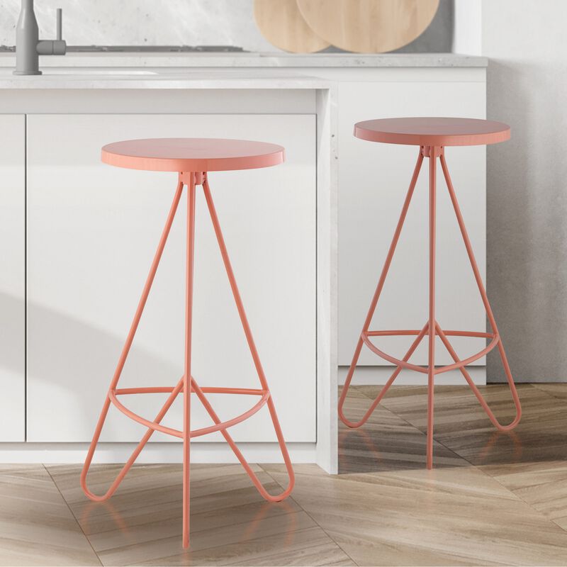 Trinity 30" Modern Industrial Iron Tripod Backless Bar Stool