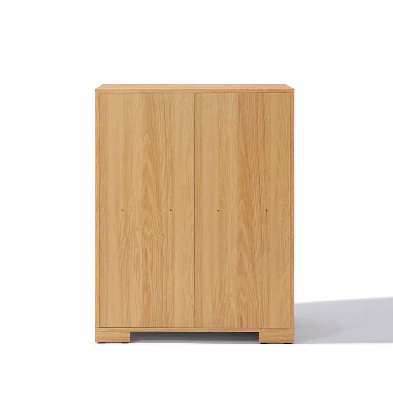 LuxenHome Natural and White 40.9-Inch Tall 4-Drawer Chest