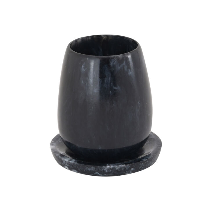 Rounded Blue Swirl Resin Kiddush Cup