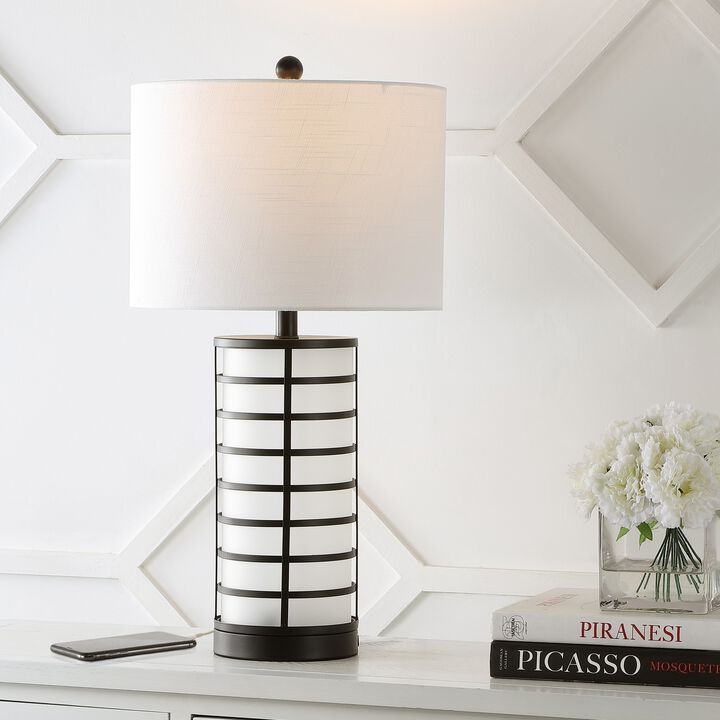 Jayce Modern Industrial Iron Nightlight LED Table Lamp with USB Charging Port