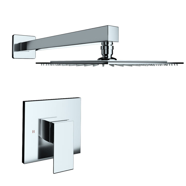 Wall Mounted Shower Faucet In Chrome Plated (Valve Included)